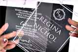 Monogram Clear Acrylic Wedding Invitation
